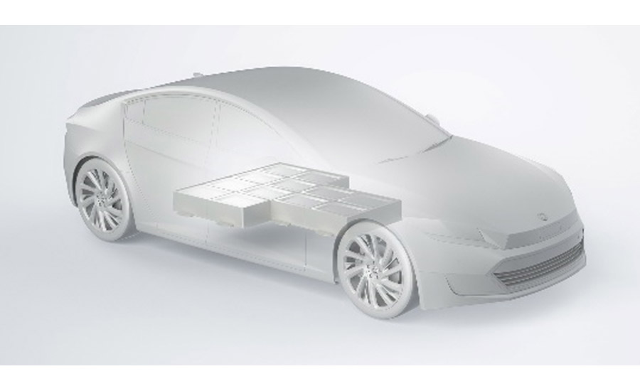 E-car with battery module