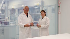 Photo of Peter Cox and Mairead Brennan from Henkel's Dublin site.