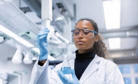 female scientist working in lab