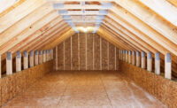 interior of attic built with osb panels