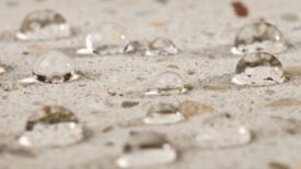 Picture of water droplets on a sealed stone surface