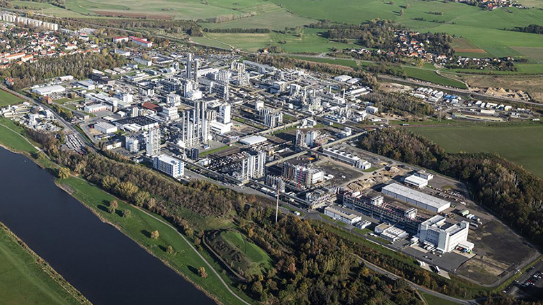Aerial photo of WACKER Chemie's Nuchritz Plant