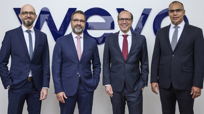 Photo of the new leadership team at WEVO-CHEMIE GmbH and ZELU CHEMIE GmbH. 