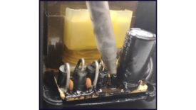 An epoxySet potting compound being placed on an electronic part