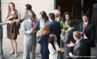 People networking at an event